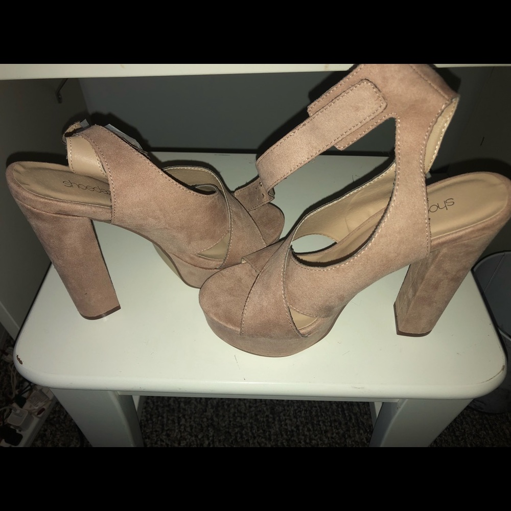 Pink Suede Heels by shoe Dazzle